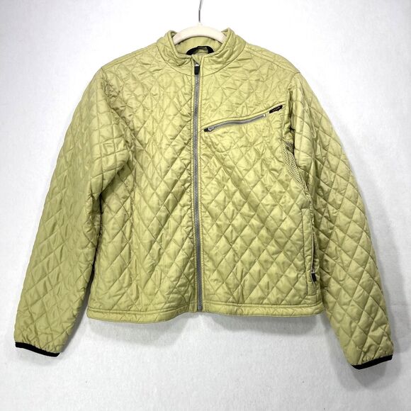Obermeyer Jacket Women 10 Light Green Quilted Outdoor Ski Hiking Water Resistant - Picture 1 of 12
